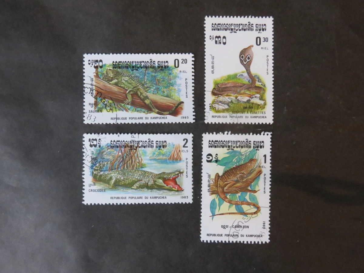 Briefmarken-Set Kambodscha 1996 – Prähistorische Tiere, Kleinbögen Komplett Gestempelt (Nr. 1619-1630)