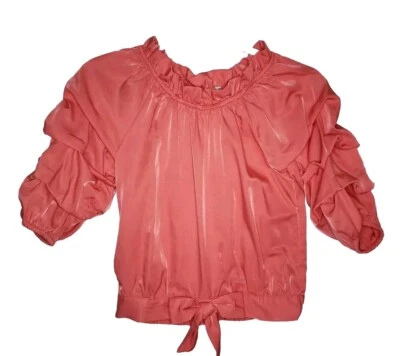 Habitual Big Girl's Coral Size 12 Joyce Blouse / Chest 30" & Length18  1/2" Fall - Image 1 of 4