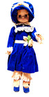 Vtg 1966 Effanbee 14" Doll w/Velvety Blue Cap Shoes & Dress~Eyes Open/Close 875