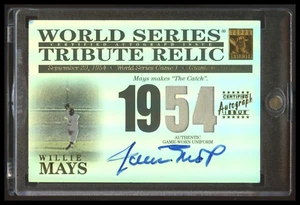 2003 Topps Tribute World Series Silver Willie Mays 1954 The Catch Auto Jersey SP - Picture 1 of 5