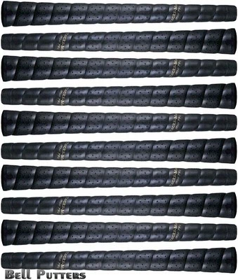 Ten (10) Tacki-mac Perforated Tour Pro Wrap Midsize Black Golf Grips-Mens +1/16" - Image 1 of 2