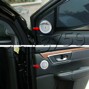 PARA HONDA CR-V 17-22 ACERO PLATEADO ALTAVOZ DE AUDIO CUBIERTA DECORACIÓN ANILLOS AJUSTE - Imagen 1 de 8