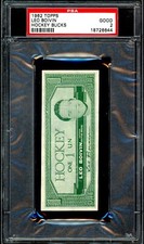 1962-63 TOPPS NHL HOCKEY BUCKS Dollar Leo Boivin PSA 2 Good Boston Bruins