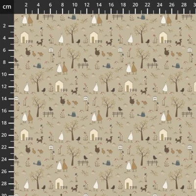 Fat Quarter Windham Petite Jeanne Prairie Walk Goose Duck Cute Cotton Fabric - Image 1 of 4