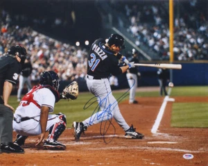 MIKE PIAZZA SIGNED 16x20 PHOTO NEW YORK METS BATTING AUTO + PSA/DNA COA DODGERS - Picture 1 of 2