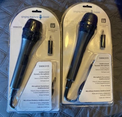 2 NIP The Singing Machine SMM205 Dynamic Professional Microphone NEW - Image 1 of 4