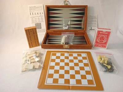 Travel Backgammon, Chess and Crib Set, Personalised Case name, 'Peter' - Image 1 of 4