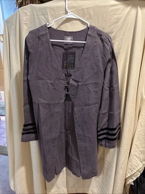 Vintage Bluefish Open Front Vest, Size 1 / Medium. 100% Linen, Purple Color. - Image 1 of 4