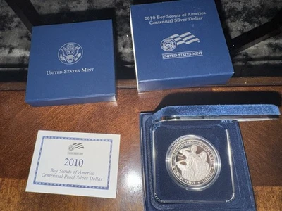2010 Boy Scouts Of  America Cetenial Proof Silver Dollar - Image 1 of 2