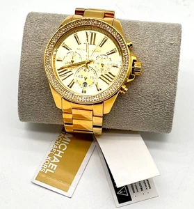 Michael Kors Women's Wren Chronograph Gold-Tone Stainless Steel Watch - Gold - Picture 1 of 6