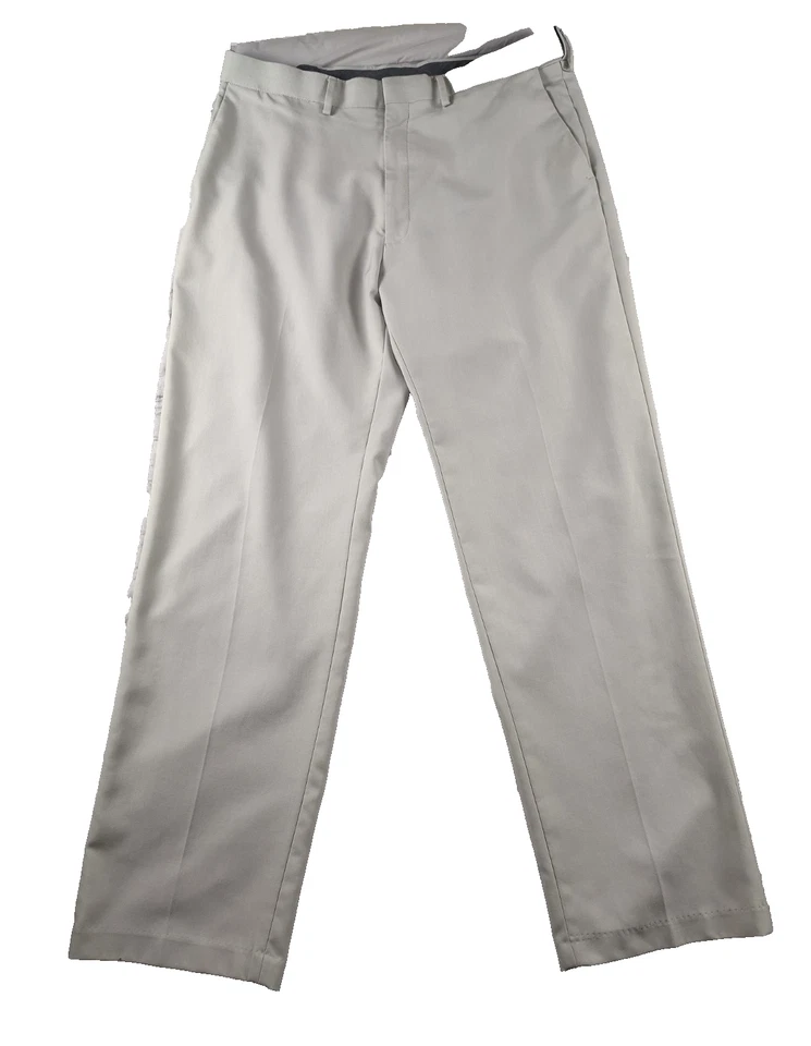 Pantalones de vestir Haggar Premium cómodos para hombre 36x32 tostados delanteros planos elásticos RN40330 Foto 1 de 4