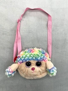 Ty Gear Beanie Boos Rainbow the Poodle Plush Purse Bag Pink Strap - Picture 1 of 9