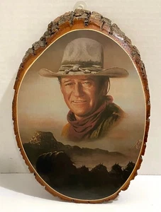 JOHN WAYNE, VINTAGE STYLE, DECOUPAGE PICTURE ON WOOEN WALL PLAQUE, 11"x7.5" - Picture 1 of 1