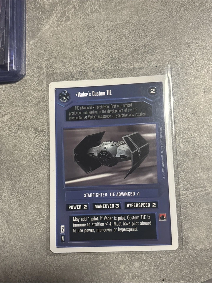 STAR WARS CCG PREMIERE WHITE BORDER RARE VADER'S CUSTOM TIE ex - Bild 1 von 1