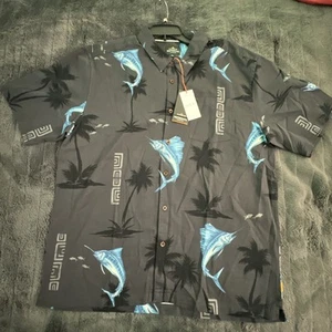 Quiksilver Waterman Collection Mens Short Sleeved Shirt Button Size 2XL - Picture 1 of 6
