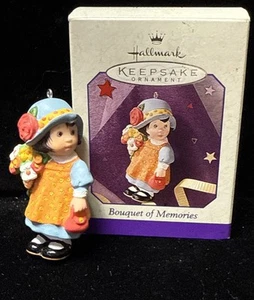 New Hallmark Ornament 1998 Bouquet of Memories Little Girl Free Shipping - Picture 1 of 4