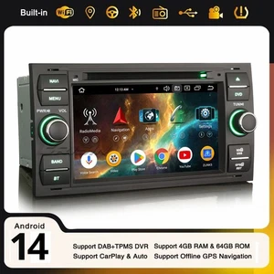 64GB Android 14 CarPlay Autoradio GPS 8-Core Ford S-Max Focus Fiesta Galaxy Kuga - Bild 1 von 24