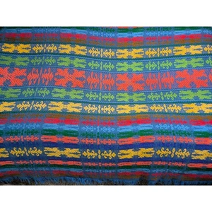 Textil Condor Vintage Colorful hand woven blanket Wool Peruvian Throw Bohemian - Picture 1 of 8