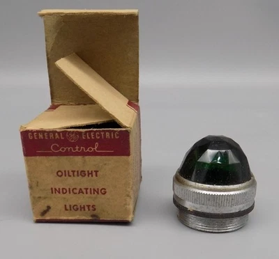 Tapa hermética verde GE de colección nueva en caja luces indicadoras agosto 1957 facetadas Foto 1 de 4
