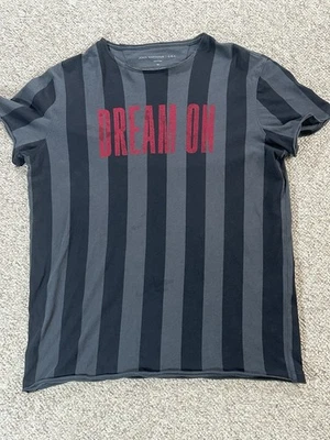 Camiseta a rayas John Varvatos 2018 Aerosmith Dream On adulto mediana negra gris  Foto 1 de 4