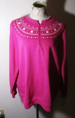 Sudadera BLAIR Rosa Ligera 1/4 Cremallera Para Mujer Talla XL Foto 1 de 4