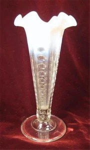Opalesccent Vase Concave Columns National Glass 617 Trumpet Shape 1901 (O) - Picture 1 of 7