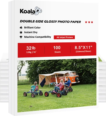 Koala Double Sided Glossy Photo Paper 8.5X11 32lb Bulk 600 Sheet Inkjet Brochure - Image 1 of 4