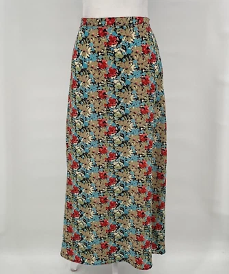 Vintage Kathie Lee Collection Skirt Sz 14 Abstract Floral Midi Prairie Cottage - Imagem 1 de 4