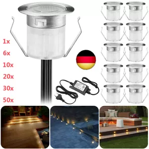 Faretto da incasso a pavimento LED CCT bianco caldo 30 mm luce da incasso terrazza lampada esterna DE - Foto 1 di 13