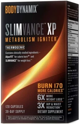 BodyDynamix Slimvance XP Encendedor de Metabolismo Termogénico - 120 Cápsulas 60 SVG 8/27 Foto 1 de 4