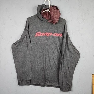 Snap On Hooded Shirt Mens 2XL XXL Gray Long Sleeve Stretch Outdoor Logo Casual  - Picture 1 of 9