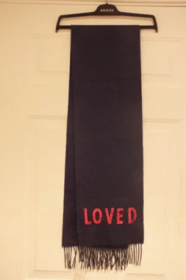 NUEVO CON ETIQUETAS AUTÉNTICO BUFANDA GUCCI Cachemira/Seda Azul Medianoche Lentejuelas AMADO unisex Foto 1 de 4