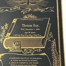 Death Memorial Remembrance 1890 Cabinet Card Funeral Ware Victorian Mourning