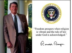 RONALD REAGAN PRESIDENT USA RARE signed photo print 6 x 4 inch CHARITY £3 - Picture 1 of 1