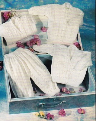 NEWBORN~BABIES~CARDIGAN SWEATER~WAISTCOAT~KNITTING PATTERN~SIZE 16-22" (U13) - Image 1 of 2