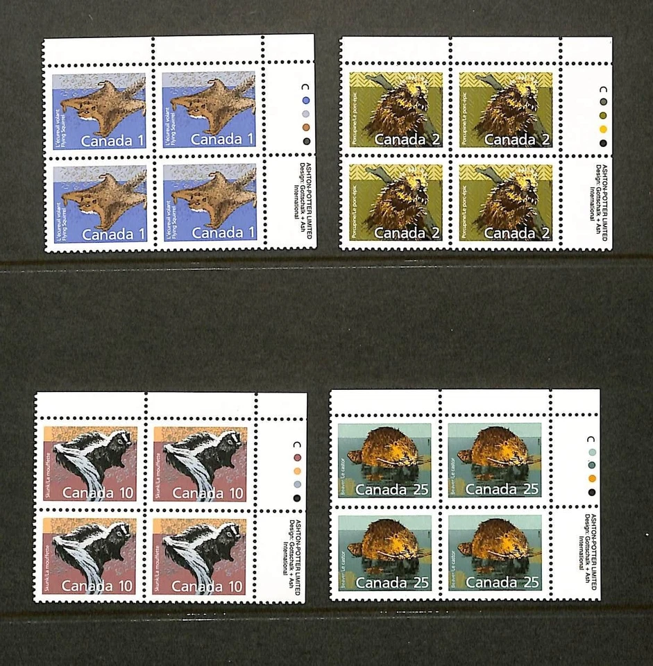 CANADA PLATE BLOCKS 1155-1156 & 1160-1161 - Complete Set by AP on Coated Paper - Image 1 of 1
