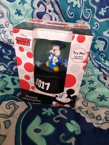 Disney Mickey Mouse 2017 Musical Graduation Water Globe New - Picture 1 of 5