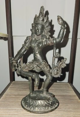 Himalayan Bronze Deity Figure Old Antique Bronze with Patina Showing of Age - Image 1 of 2