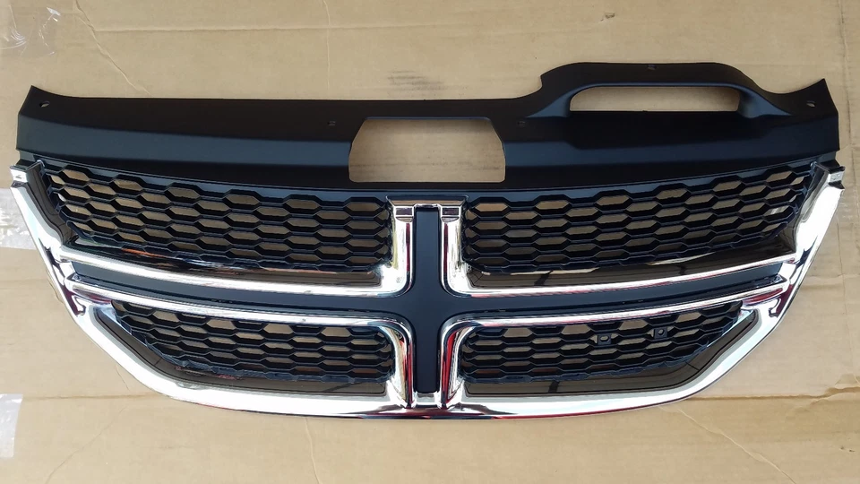 Se adapta a parachoques delantero Journey 2011-2019 parrilla de radiador negra con marco cromado Foto 1 de 1