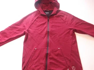 Felpa con cappuccio M&S Active uomo grande rosso intenso full zip palestra corsa treno - Foto 1 di 11