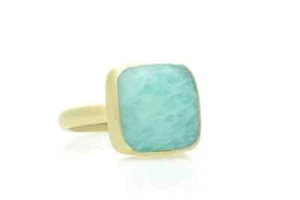 Amazonite Ring 925 Sterling Silver Handmade Gemstone Jewelry Women Gift - Picture 1 of 5