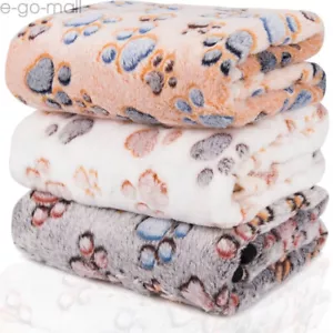 3Pack Warm Pet Mat Small Paw Print Cat Dog Puppy Fleece Soft Blanket Bed mat - Picture 1 of 9