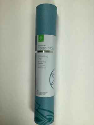 Gaiam Teal/Floral Design Premium Yoga Mat 5MM NEW! - Image 1 of 3