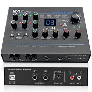 Pyle Professional USB Audio Interface with MIC/LINE, Guitar AUX Stereo & RCA - Picture 1 of 7