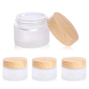 30 Gram/ml Glass Cosmetic Containers with lids,Round Frosted Glass Jars with ... - Picture 1 of 7
