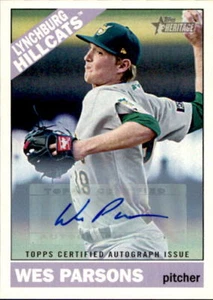 2015 Topps Heritage Minors Real One Autografi Wes Parsons ROA-29 BELLO - Foto 1 di 2