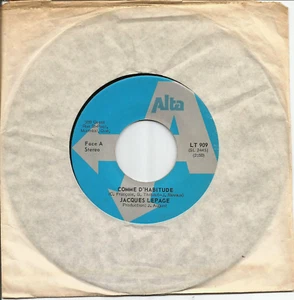 JACQUES LEPAGE - COMME D'HABITUDE / (DISCOMIX) - CANADA - 7"- - Picture 1 of 2