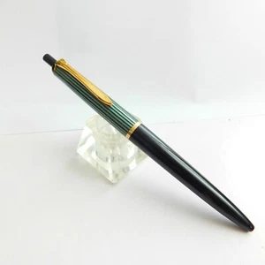 Vintage PELIKAN 355 Green Strited and Gold Trim Ballpoint Pen Germany 1950s - Picture 1 of 12