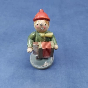 Figura de madera en miniatura HEDO acordeón jugador villancico de invierno para restauración - Imagen 1 de 14