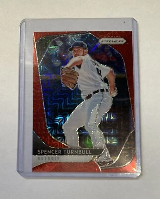 2020 Panini Prizm Spencer Turnbull Detroit Tigers Red Mojo #76/149 - Image 1 of 2